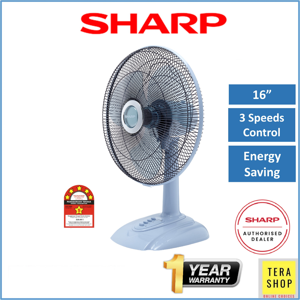 Sharp PJT169BL 16 inch Table Fan Desk Fan Kipas Angin Meja | Shopee ...