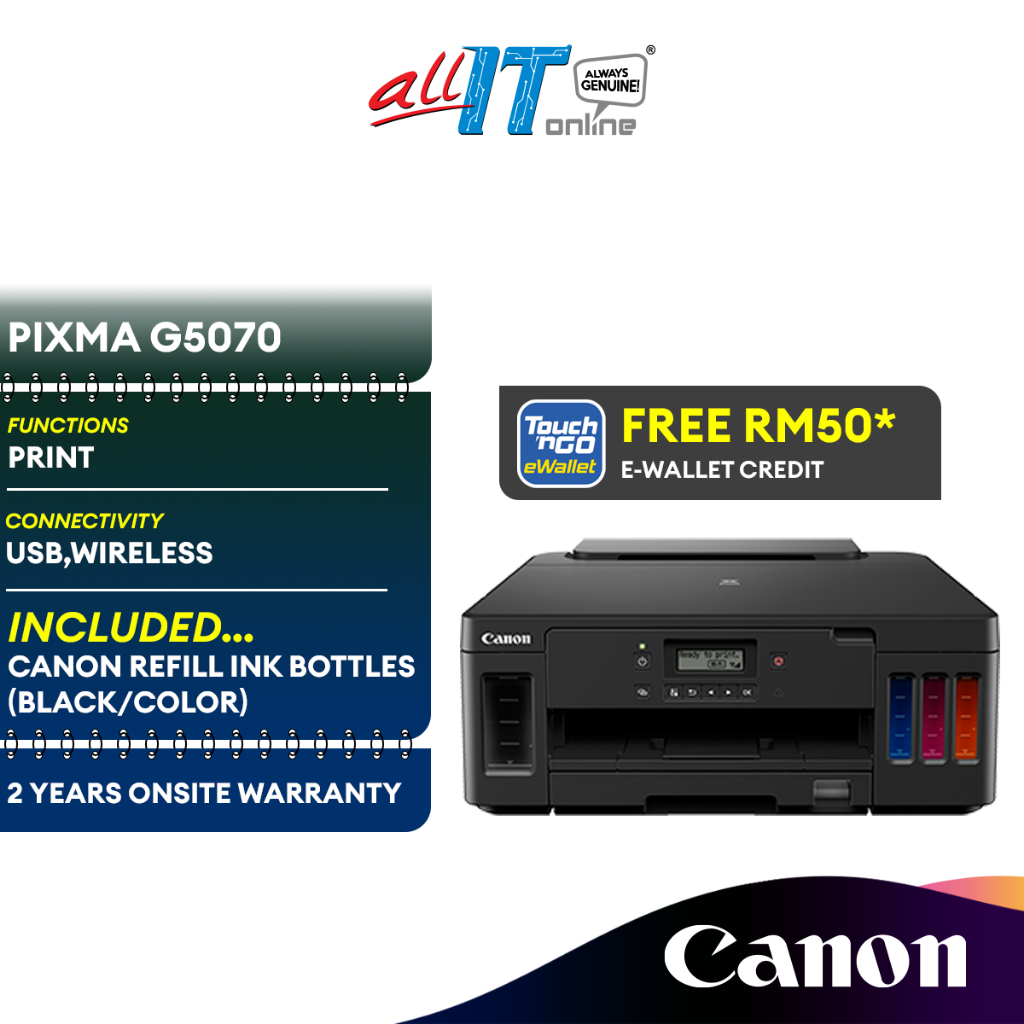 Canon Pixma G5070 Ink Tank Wireless Printer Inkjet Printer Refillable Ink Tank Printer Shopee