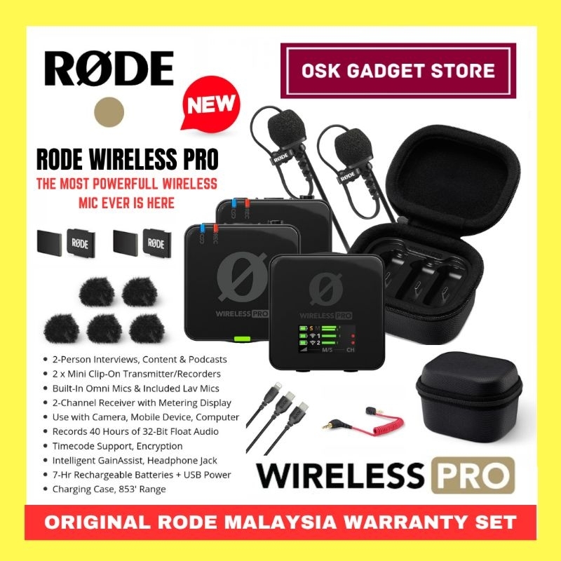 Rode Wireless Pro 2-Person Wireless Microphone System | Include ...
