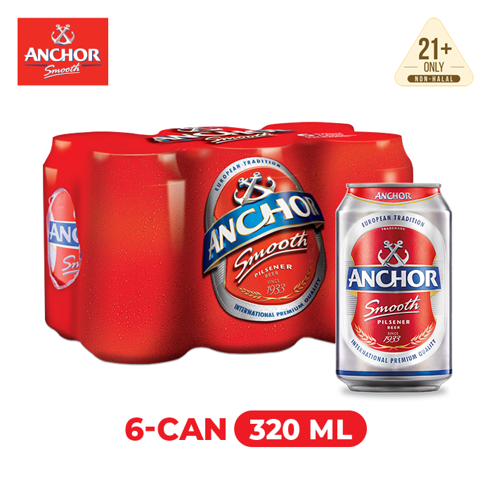 Anchor Smooth Pilsner Beer Can 4 0 Alcohol 6 Can Pack 6 X 320ml Shopee Malaysia