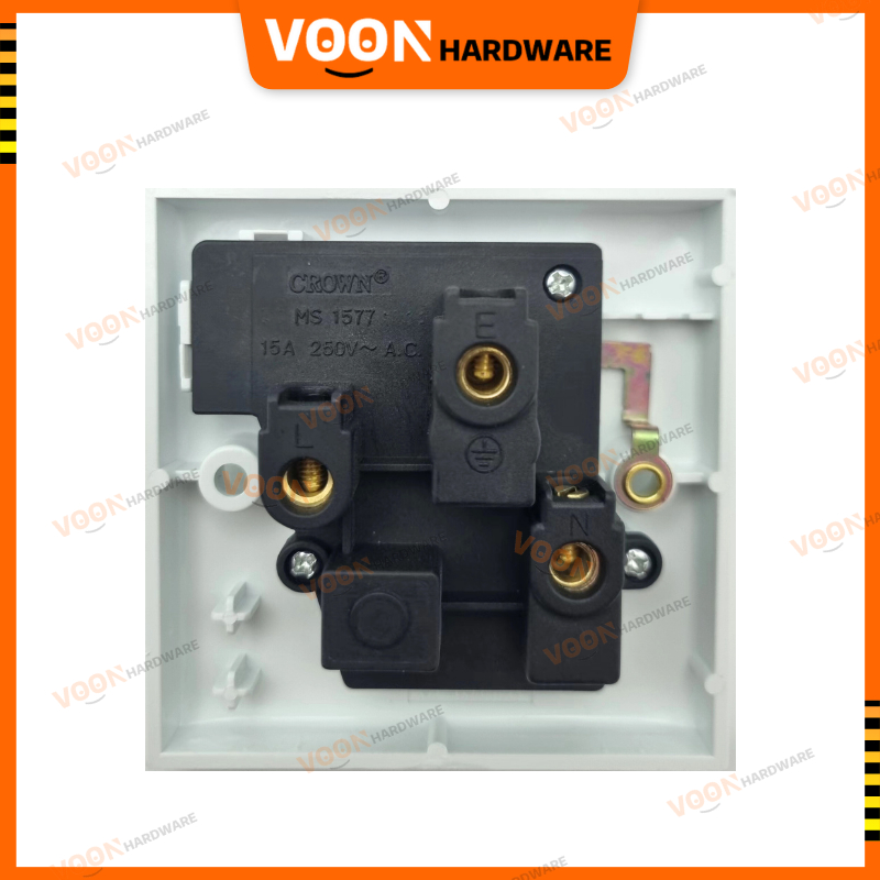 VOON [SIRIM] Single Switch Socket Round Pin 15A Electric Wall Outlet ...