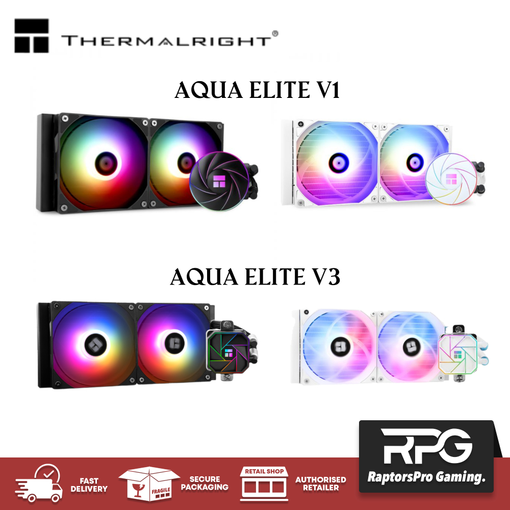(READY STOCK) THERMALRIGHT AQUA ELITE V1 V3 240 / 360 ARGB AIO LIQUID COOLER BLACK / WHITE