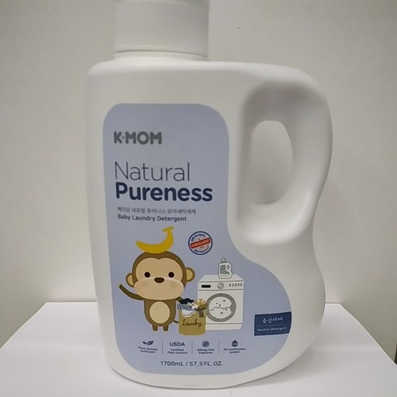 K-Mom Natural Pureness Baby Laundry Detergent 1700mL (Bottle/Refill ...