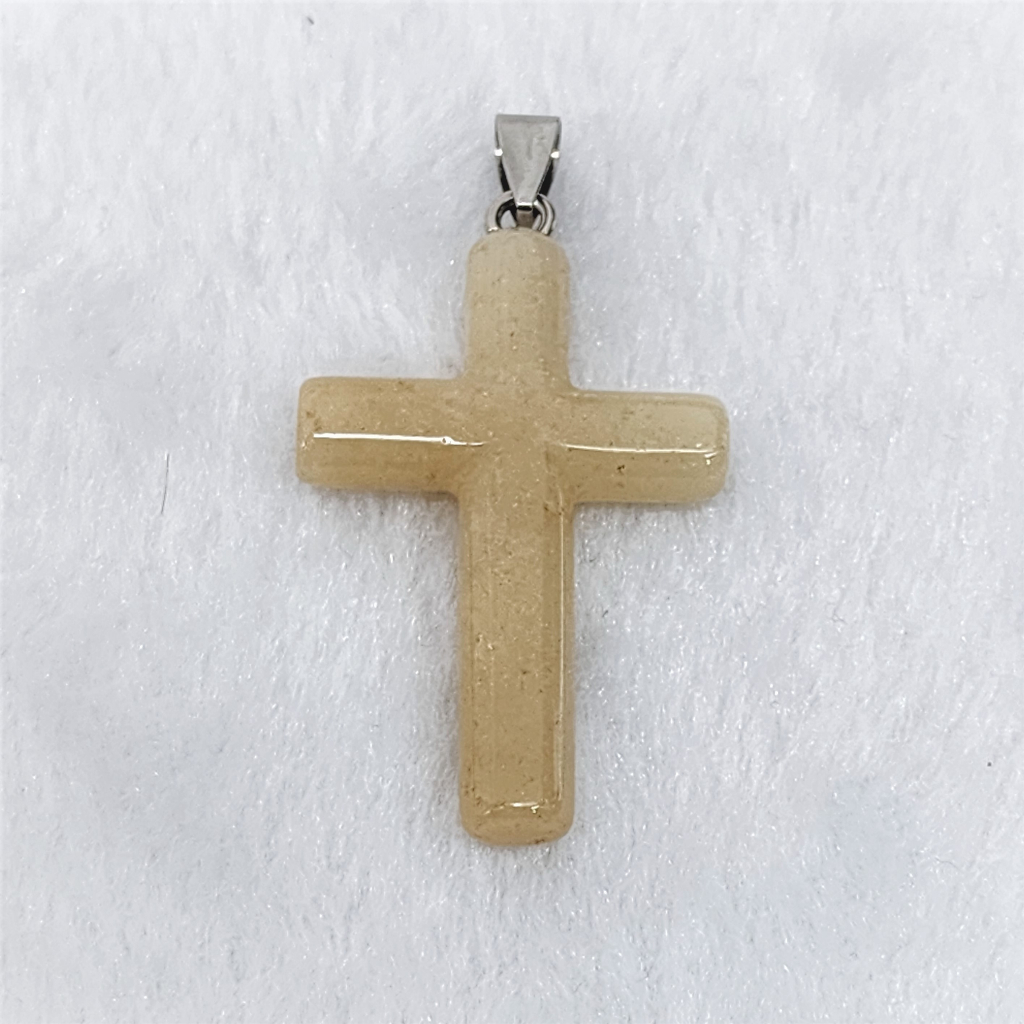 8848# 天然水晶十字架吊坠Natural Crystal Cross Pendant（财富