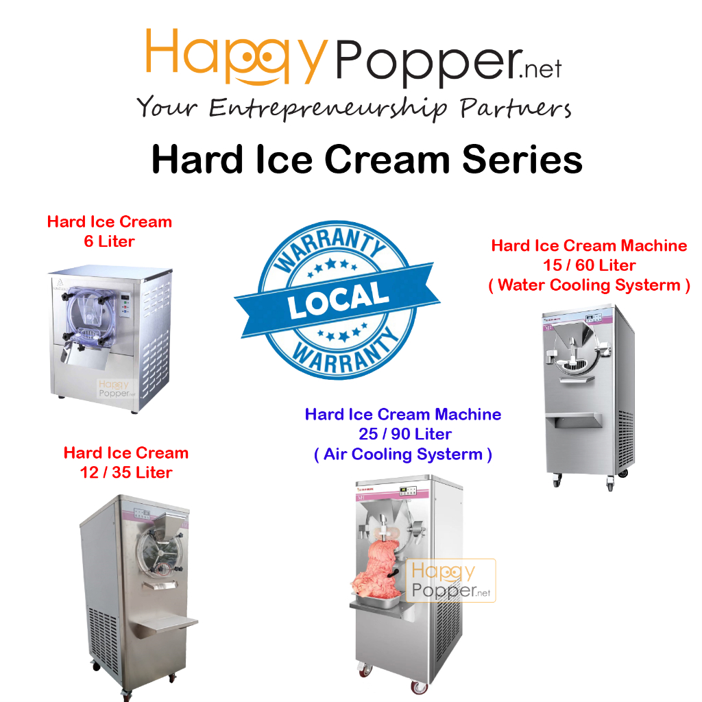 Happypopper Hard Ice Cream Machine Water Cooling/Air Cooling System