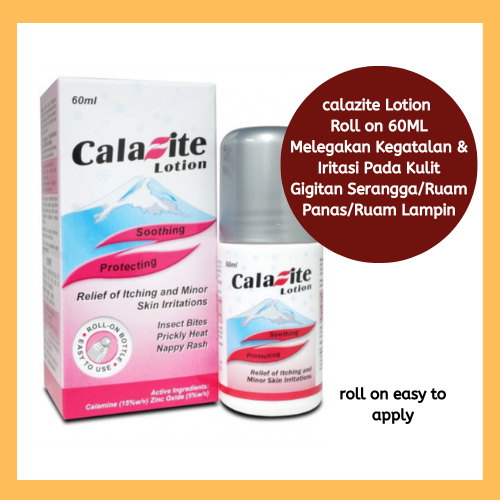 Calazite Calamine Lotion 60ml/melegakan Kegatalan & Ruam kulit(roll on ...