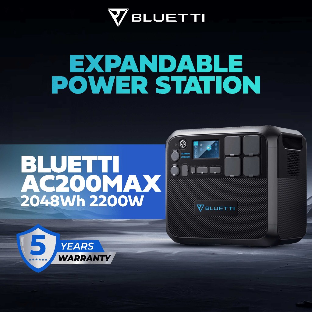 BLUETTI AC200MAX Portable Power Station 2048Wh LiFePO4 LFP Surge AC ...