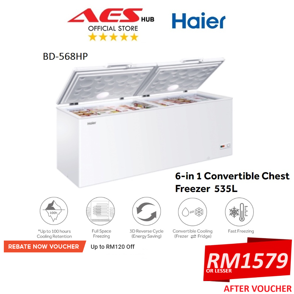 Haier Chest Freezer 535L Peti Freezer Murah Deep Freezer Peti Sejuk