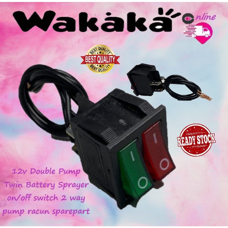 12v Double Pump Twin Battery Sprayer on off switch 2 way pump racun ...
