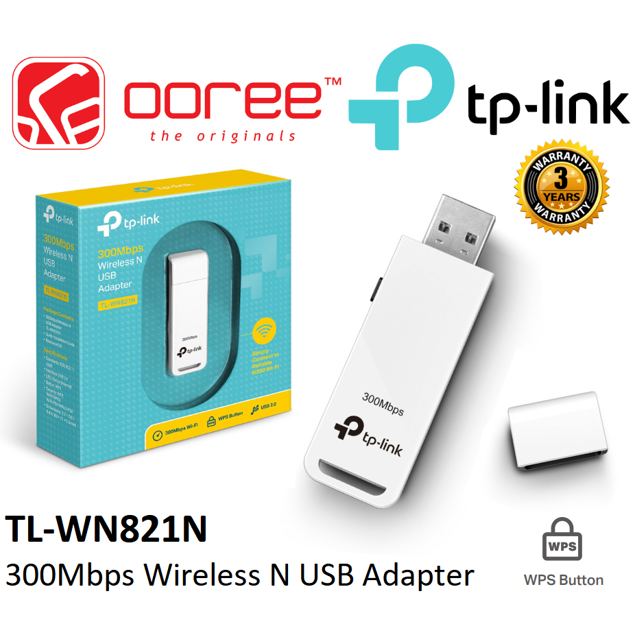 TP-LINK TL-WN821N / TL-WN823N 300MBPS WIRELESS N USB ADAPTER WITH WPS  BUTTON, SUPPORT WINDOWS, LINUX | Shopee Malaysia