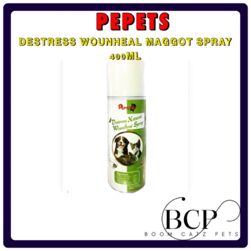 DM108 PEPETS Destress Wounheal Maggot Herbal Spray 400ML (Ubat Luka ...