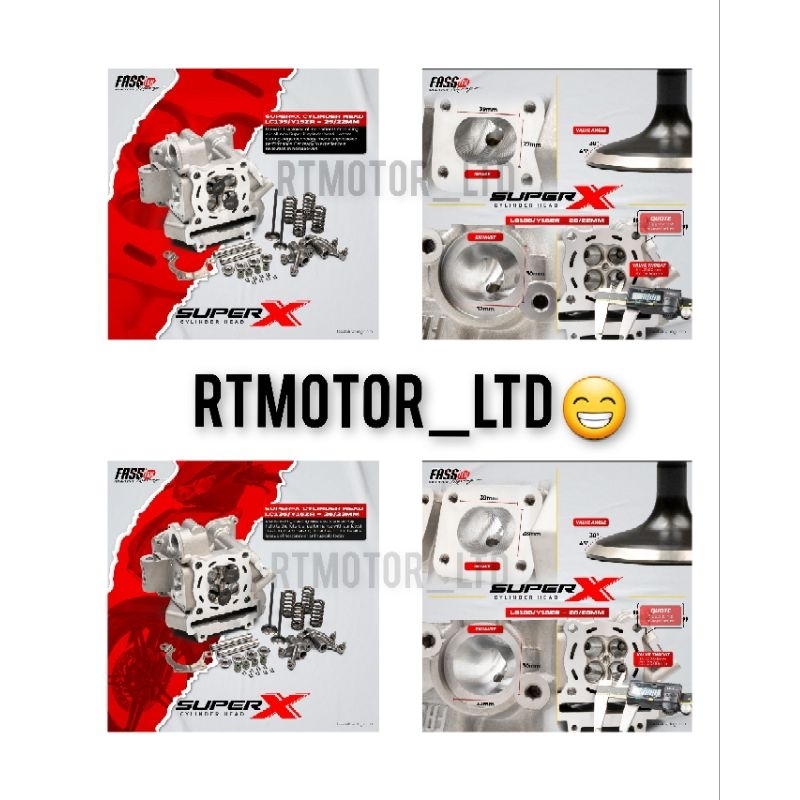 YAMAHA LC135 Y15ZR FZ150 FASSTEK SUPER X RACING CYLINDER HEAD CNC ...