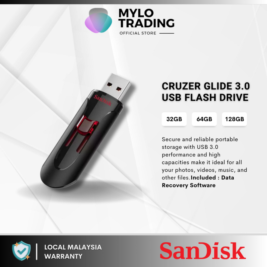 SanDisk Cruzer Glide CZ600 USB 3.0 Flash Drive ( 16GB / 32GB / 64GB /128GB  ) SDCZ600