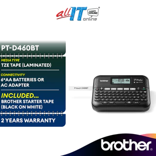 Brother PT-D460BT Desktop Bluetooth and PC Connectable Label Printer Replacement by PT-D450 | up to 18mm width | 30mm/s