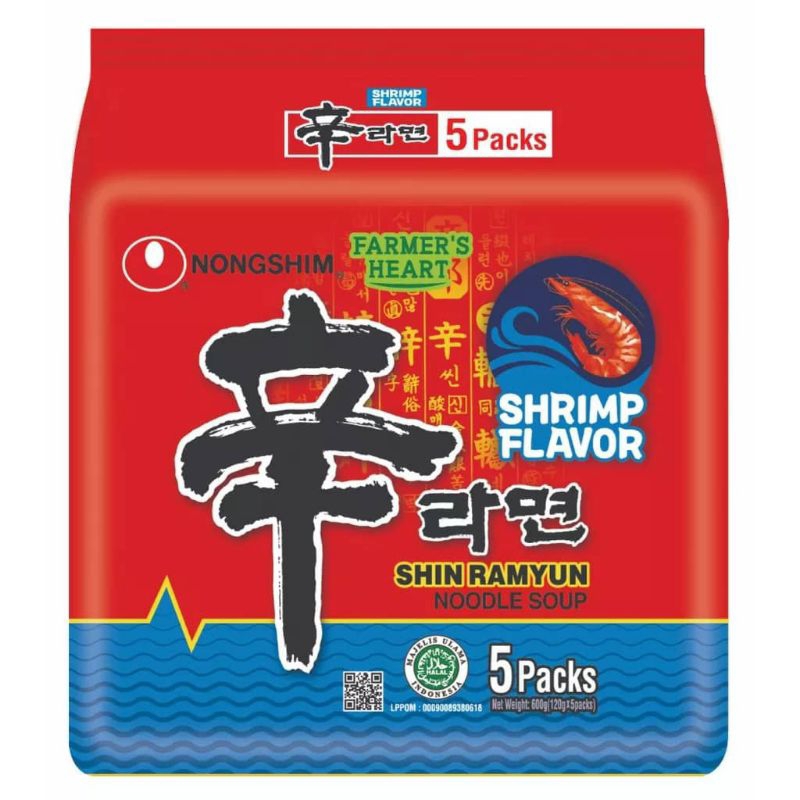 Nongshim Shin Ramyun 5 packs x 120g | Shopee Malaysia