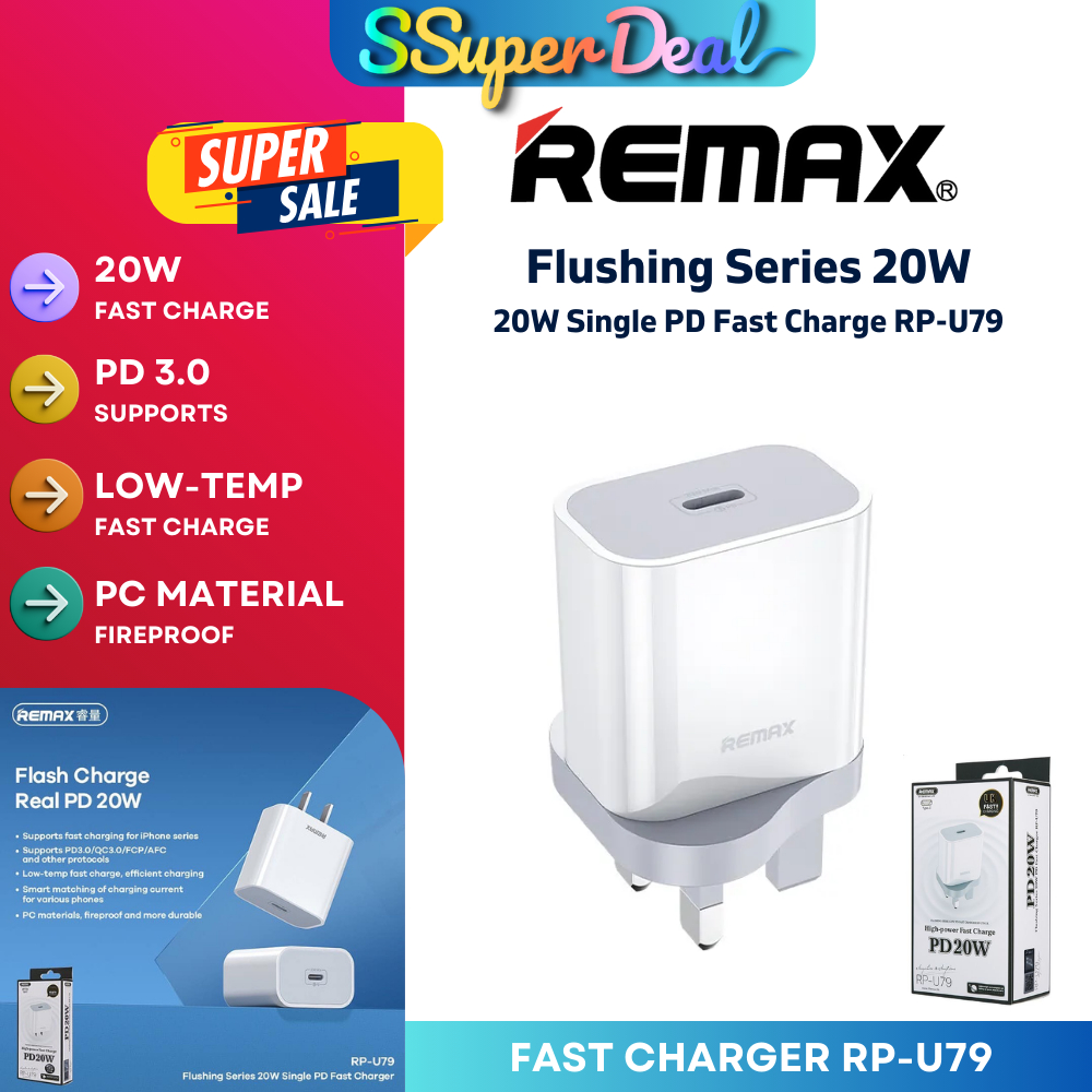 REMAX Flushing Series RP-U79 20W Single PD Fast Charger | Shopee Malaysia