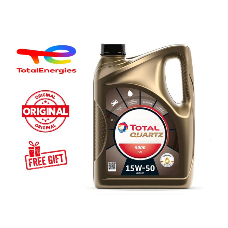 Total Quartz 5000 15w50 4L Premium Mineral SN Engine Oil | Shopee Malaysia