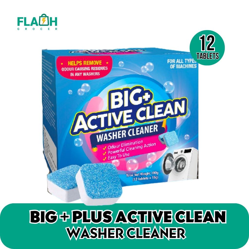 BIG+ Plus Active Clean Washer Cleaner-12 Tablets -Pembersih Mesin Basuh ...