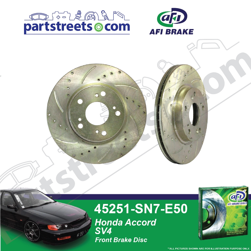 Afi Brake Front Disc Rotor Honda Accord SV4 45251SN7E50 (1 set
