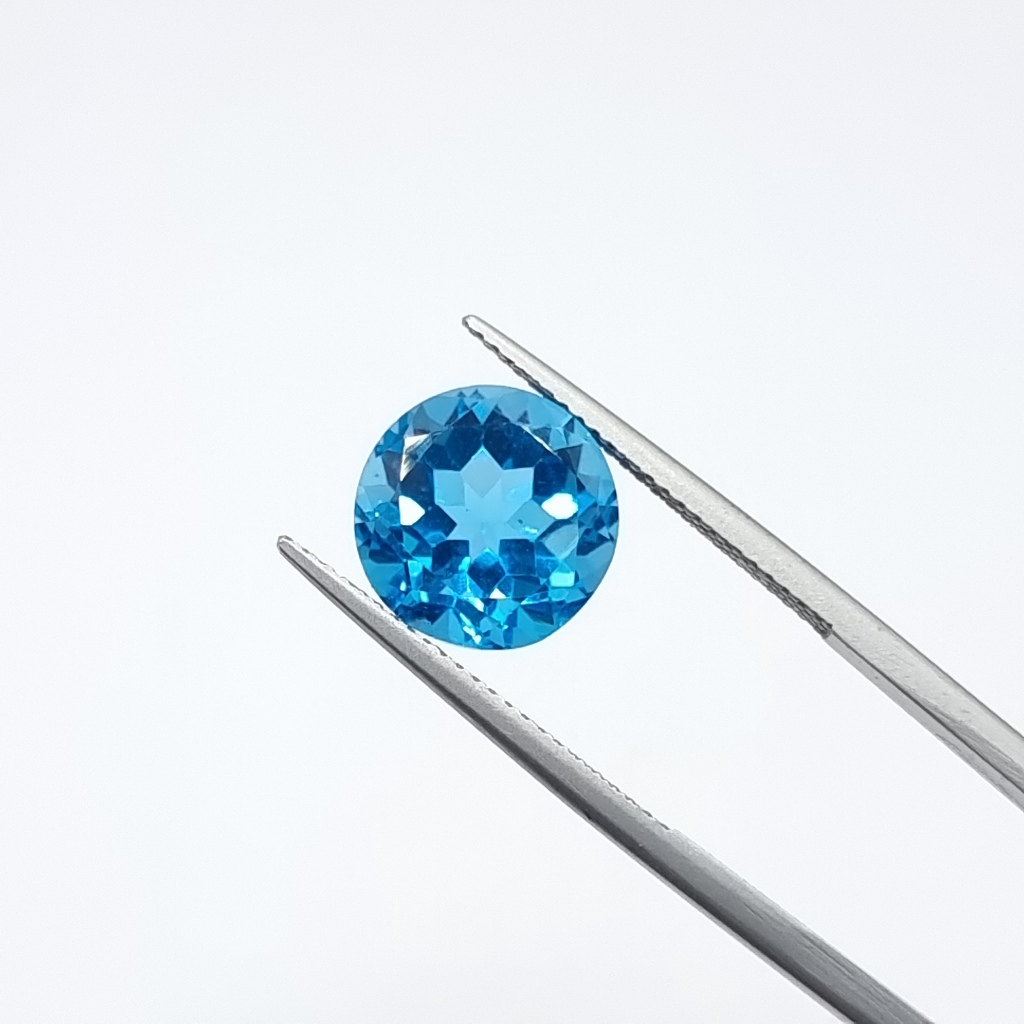 Swiss Blue Topaz 黄玉 November Birthstone Sagittarius Zodiac Stone  Natural Gemstones Batu Permata Asli