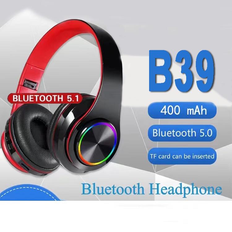 B39 Wireless Bluetooth Headsets Earphone Colorful LED Bass Stereo HIFI ...