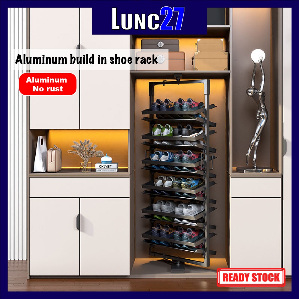 Aluminium shoe rack multilayer rotating shoe 360 degree