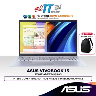 Asus Vivobook A1504Z-ABQ116WS 15.6" Laptop (Intel Core i5-1235U | 8GB | 512GB SSD | Intel UHD | H&S)