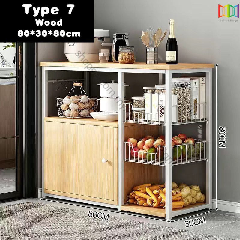 IHome🏠Kitchen Storage Rack| Kabinet Penyimpanan Dapur Multifungsi ...