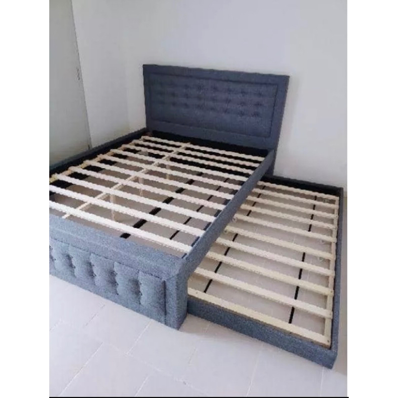 Victoria queen bed grey ( with single pull out) Shopee Malaysia
