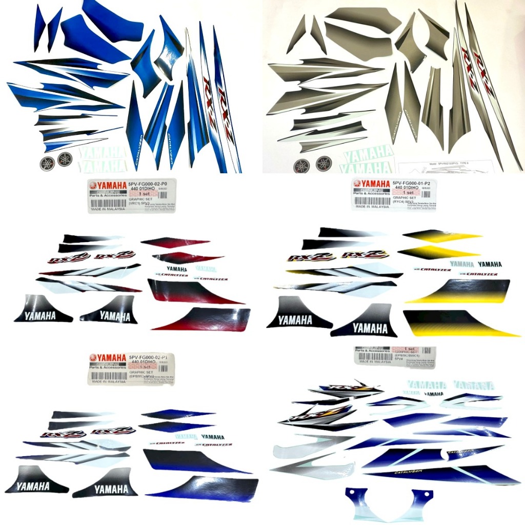 YAMAHA RXZ CATALYZER BODY GRAPHIC STICKER ORIGINAL HLY COVERSET DECAL ...