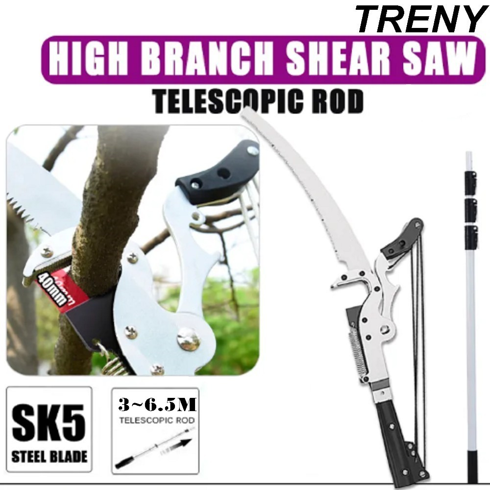 TRENY 3m/6.5m Telescopic High Branch Shears Saw 2in1 Tree Cutter Pruner Trimmer Gunting Saw