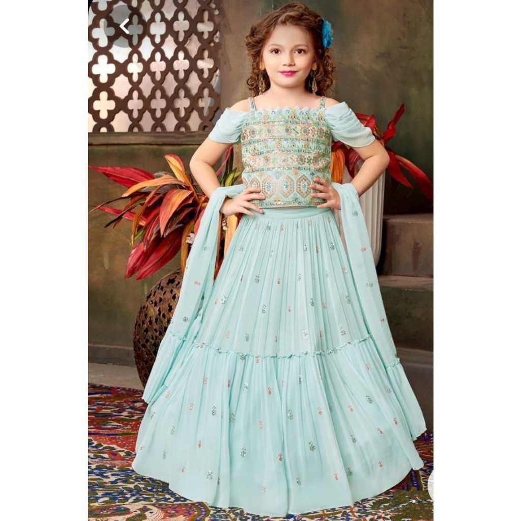 (1yr - 15 Yr) Girls Embroidery Work Ready To Wear Lehenga Choli / Kids ...