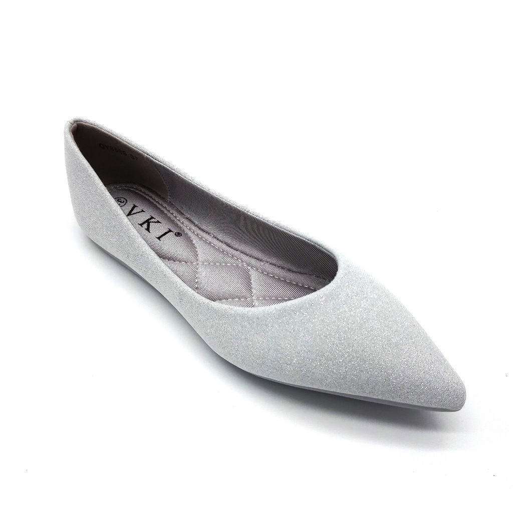 Silver flat shoes size 6 sale