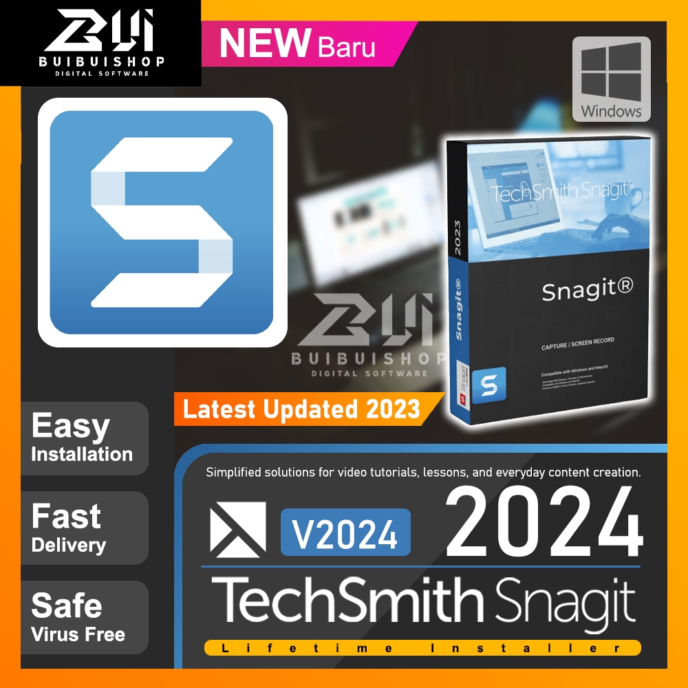 TechSmith Snagit 2024 v24 l Latest 2023 l Windows Shopee Malaysia