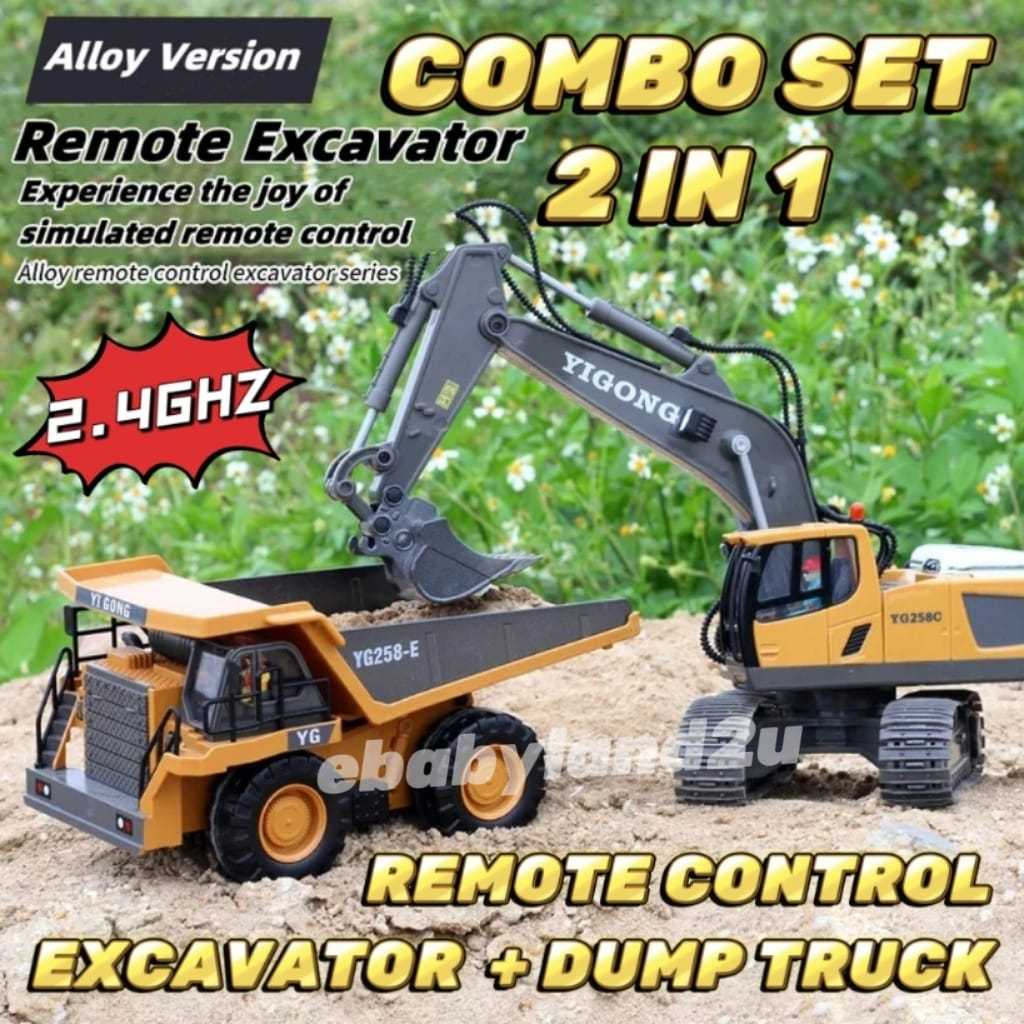 COMBO RC YIGONG RC Excavator 11Ch And RC Dump Truck 9Ch Remote Control Construction Series Shopee Malaysia