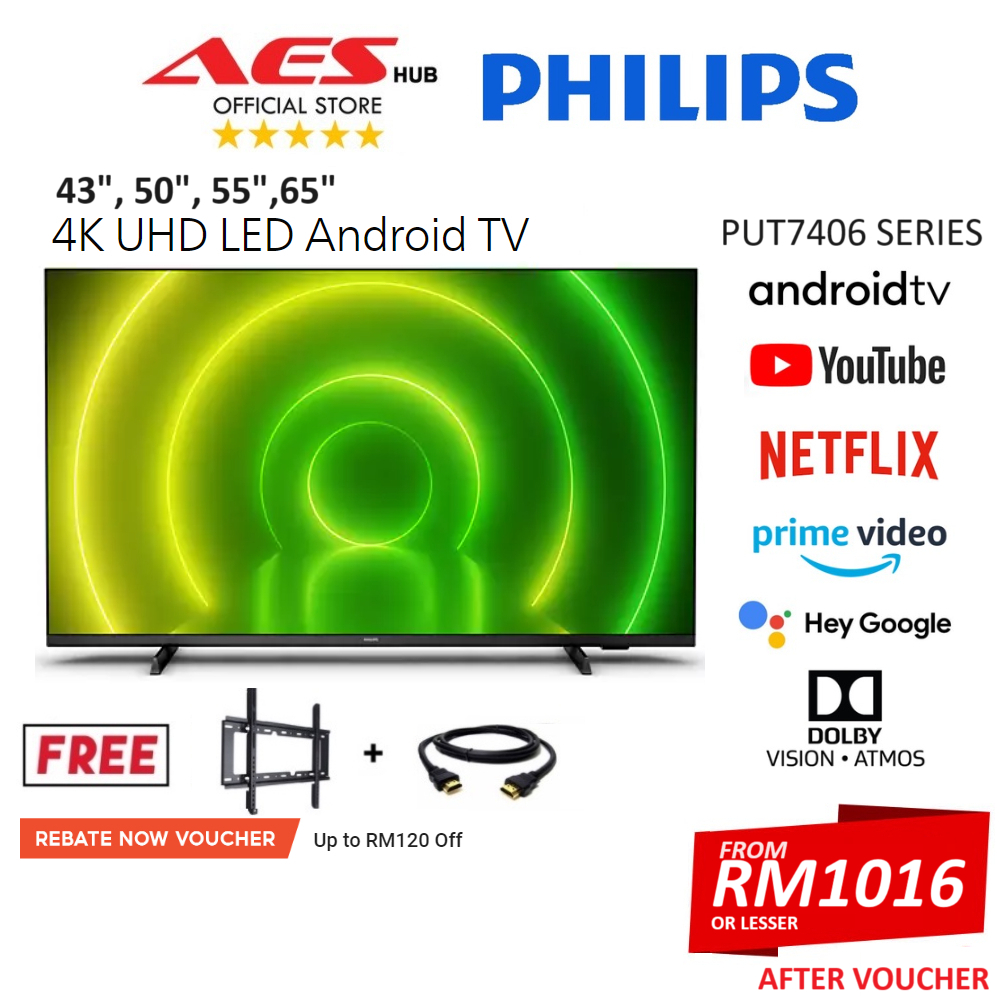 Philips Android TV 43 50 65 Inch TV Android Murah 4K Smart TV LED TV ...