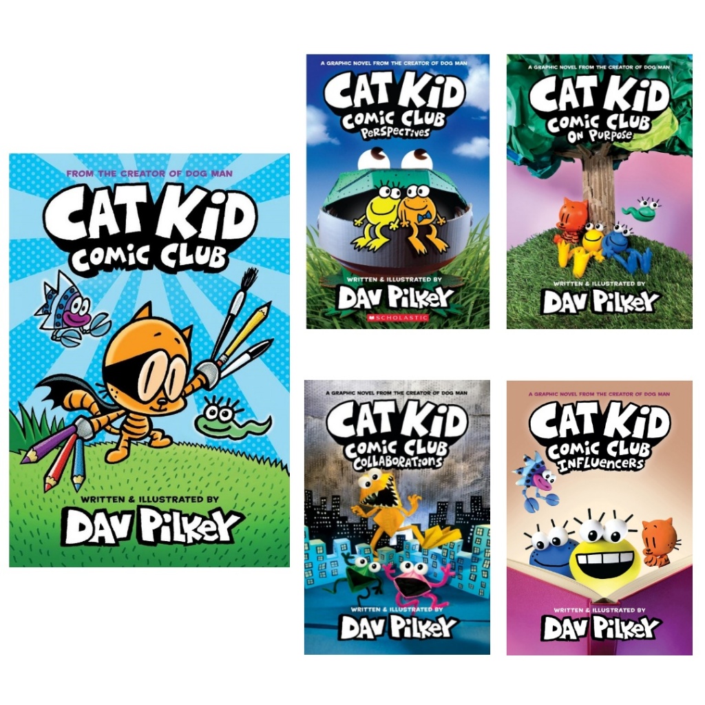 Cat Kid Comic Club Series Volume 1 - 5 by Dav Pilkey [Graphic Novel ...