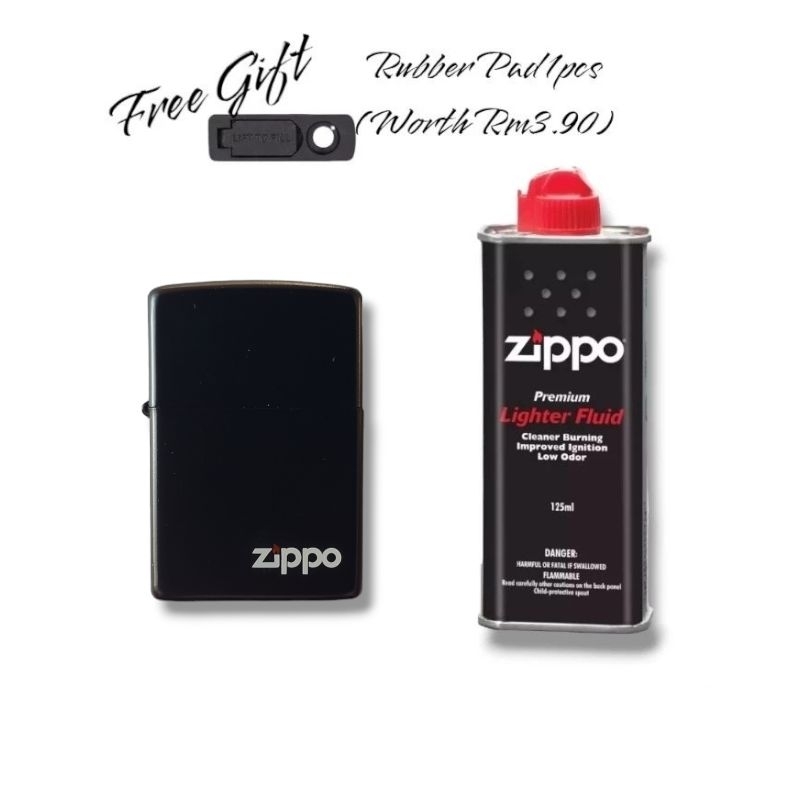 🔥100Original Zippo Fluids 125ml+Zippo Plain Black Oil Lighter Shopee Malaysia