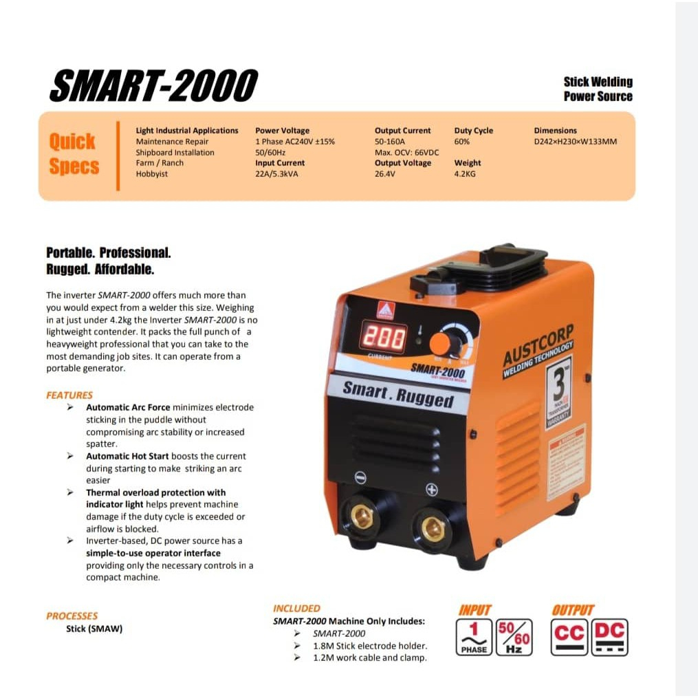WELDING MACHINE SMAW SMART 2000 Shopee Malaysia