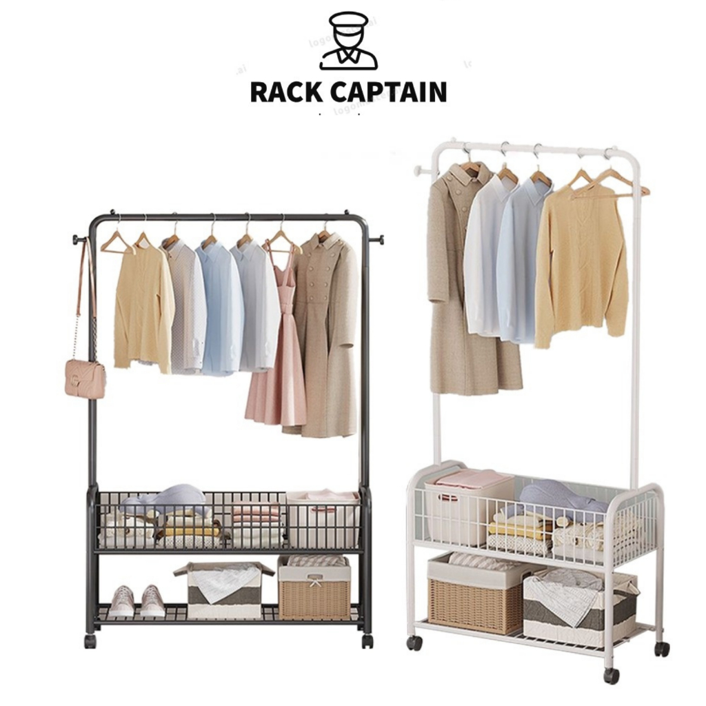 RackCaptainRAK Penyidai Pakaian Rak Pengering Lantai Penganjur Rak ...