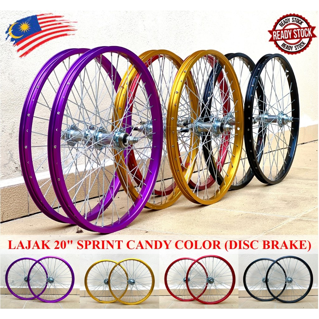 20 Rim Alloy Candy Color Wheelset Sepasang For Disc Brake Rim