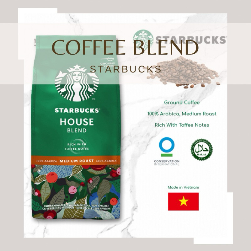 Starbucks House Blend Medium Roast Ground Coffee, 200g, 100% Arabica ...