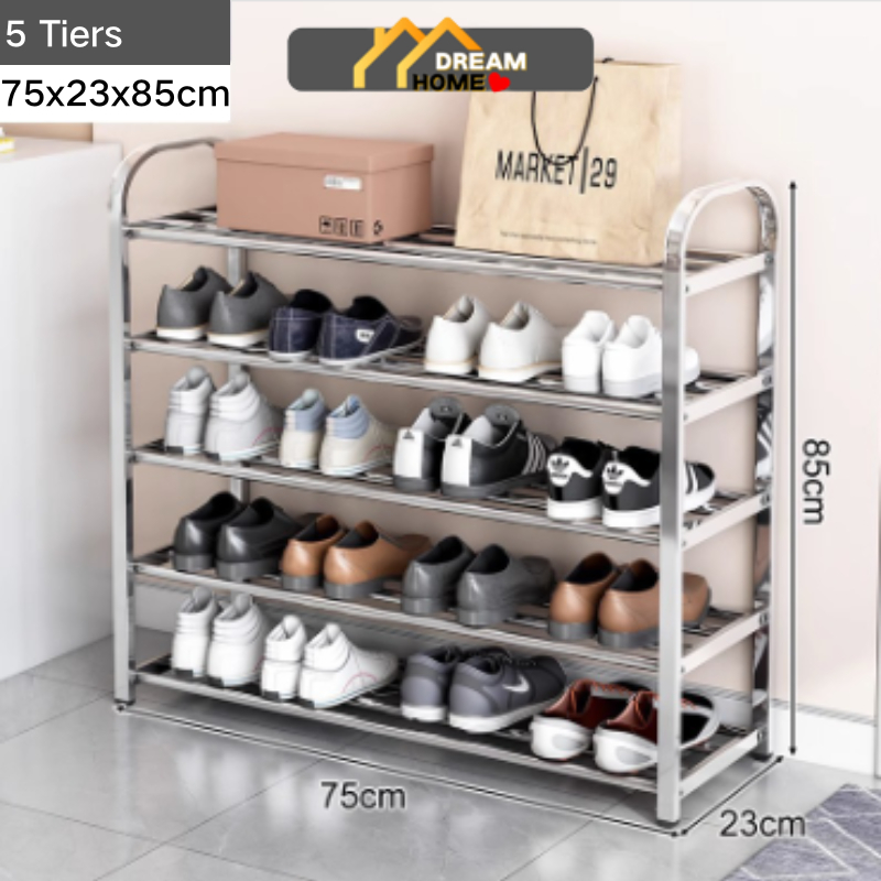 Dream Home Rak Kasut 5 Tiers Rak Kasut Besi Rak Serbaguna Rak Ikea Murah Stainless Steel Shoe Rack Shopee Malaysia
