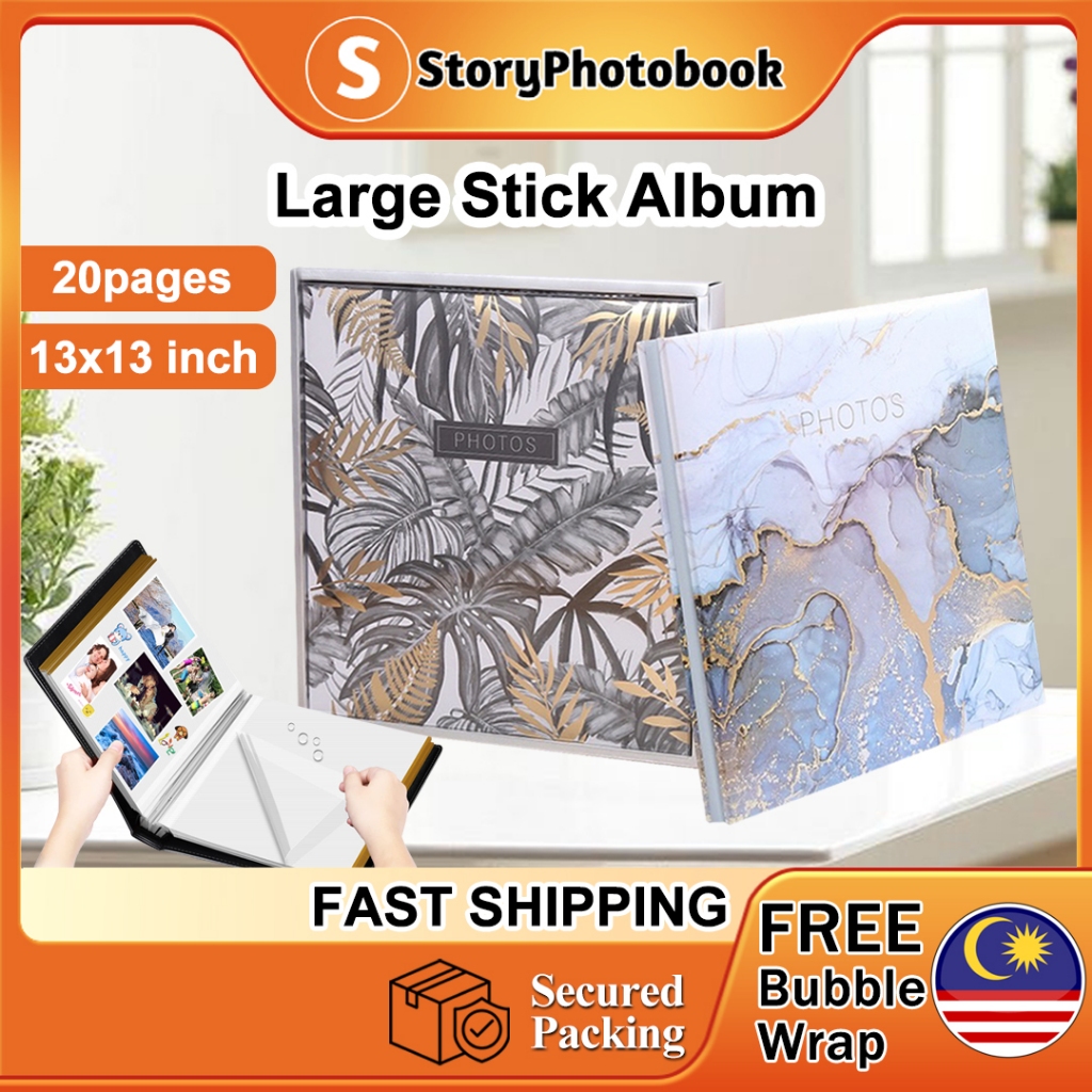 3 X Photo Album Self Adhesive, Slogan Art Cover, Extra Large