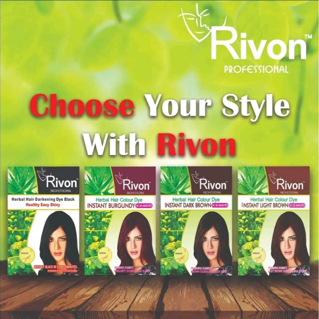 Rivon Herbal Hair Colour Dye 1 Box of 2 Sachets Shopee Malaysia
