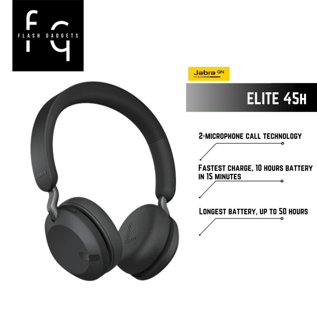 Jabra Elite 45H OnEar Wireless Headphones 2 Years Jabra Malaysia
