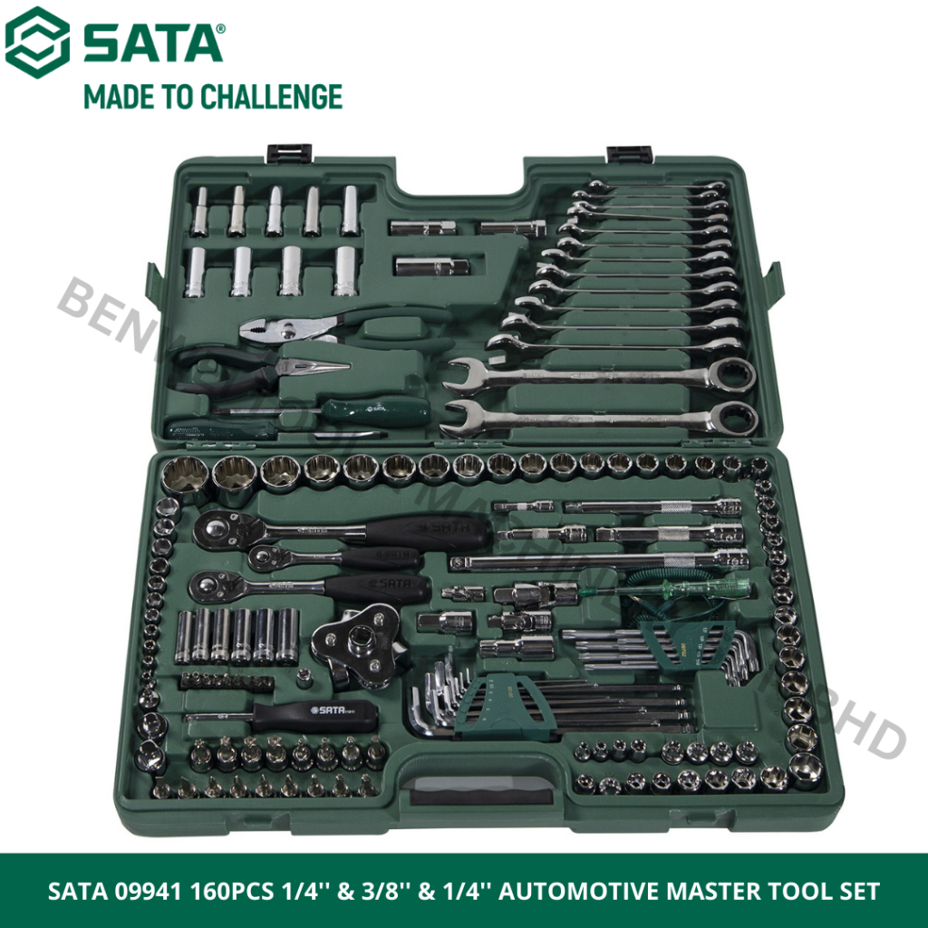 (D5) SATA 09941 160PCS 1/2'' & 3/8'' & 1/4'' AUTOMOTIVE MASTER TOOL SET ...