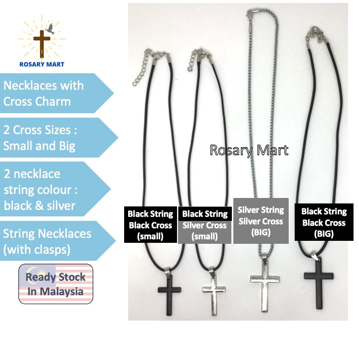 Cross Charms with String Necklaces * Simple, classy design * small ...