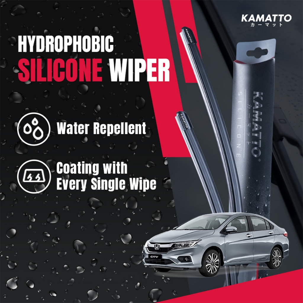 Kamatto Wiper Honda City GM6 / T9A (20142020) Hydrophobic Silicone