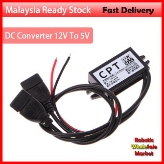 DC Converter 12V To 5V 3A Double 2 USB To Auto Power Regulator Voltage Step Down